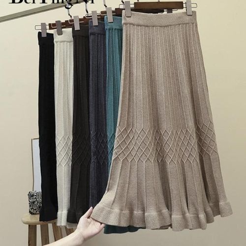 Vintage Casual Sweater Knitted Skirt - musthaveskirts - Modalova