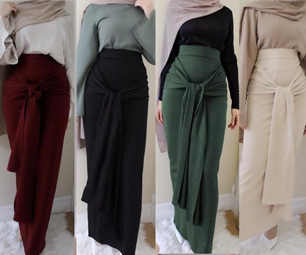 Long Pencil Skirt with Belt - musthaveskirts - Modalova
