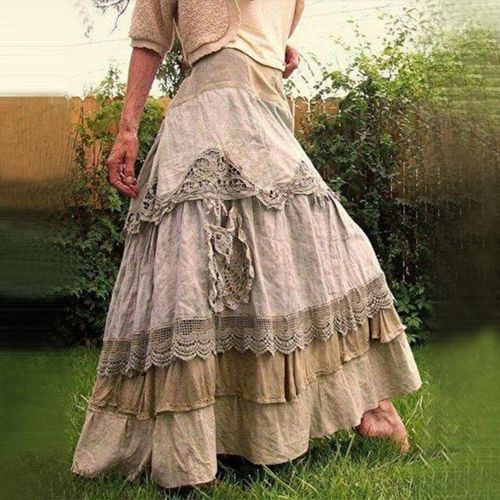 Summer Ruffles Lace Long Skirts - musthaveskirts - Modalova