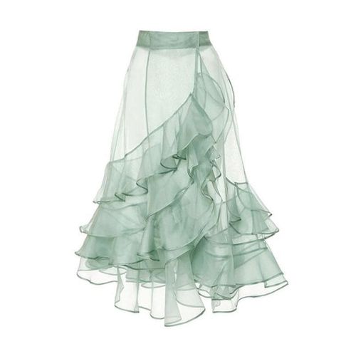 Tiered Mid Calf Wrap Tulle Skirt - musthaveskirts - Modalova