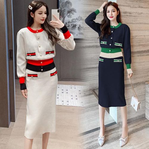 Single Splicing Sweaters + Force Skirt Suits - musthaveskirts - Modalova