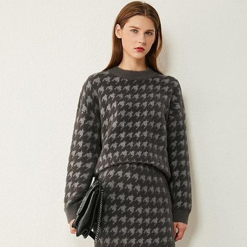 Loose Sweater Top & Skirt Two Piece Set - musthaveskirts - Modalova