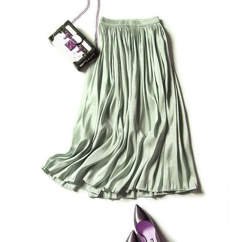 Sweet Shiny Silky Soft Pleated Fairy Skirt - musthaveskirts - Modalova