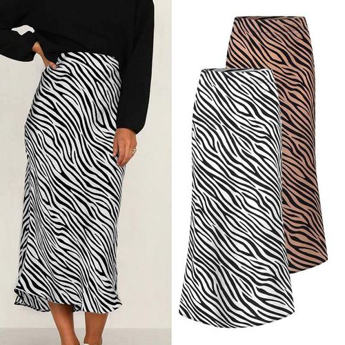Zebra Stripes Print Party Long Skirts - musthaveskirts - Modalova