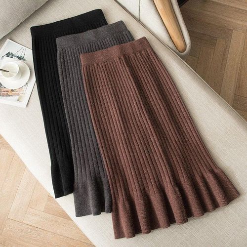 Wool Long Fishtail Skirt - musthaveskirts - Modalova