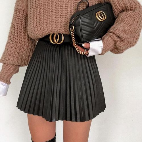 Simplee Fashion Pleated Skirt - musthaveskirts - Modalova