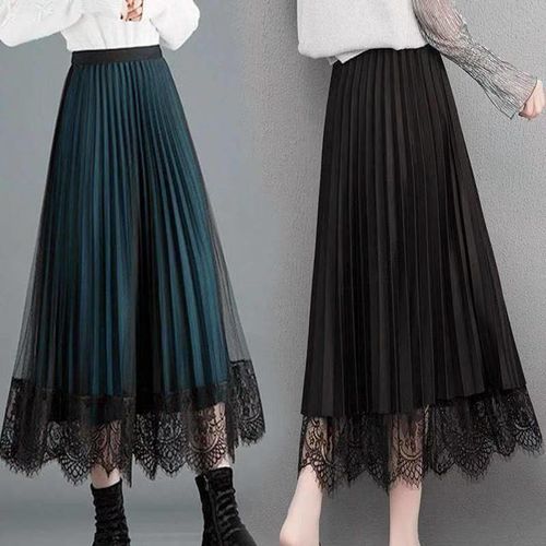Summer Lace Tulle Velvet Skirt - musthaveskirts - Modalova