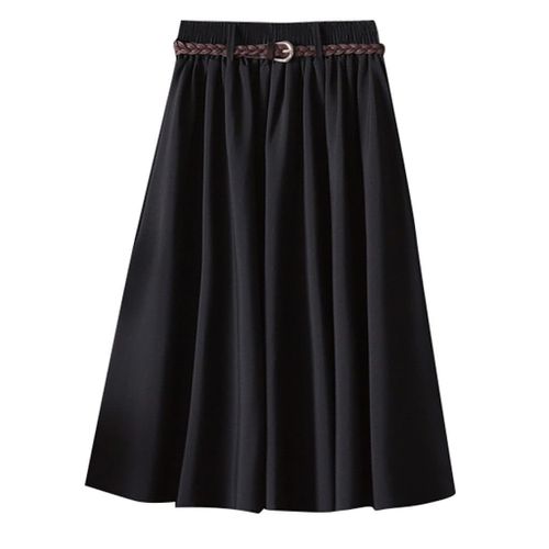 Midi Knee Length Summer Skirt With Belt - musthaveskirts - Modalova