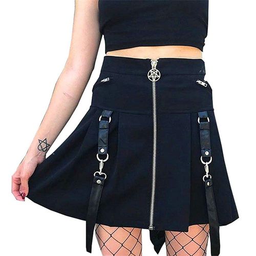 Autumn Zipper Suspender Bottom Mini Skirt - musthaveskirts - Modalova
