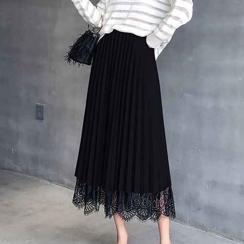 High Waist Lace Half Bottom Skirt - musthaveskirts - Modalova