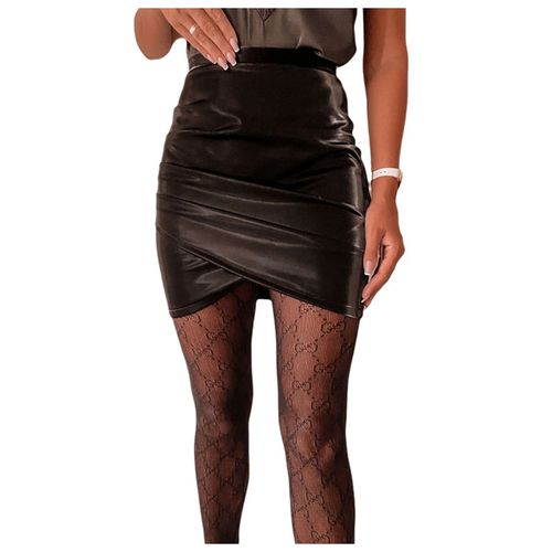 Leather High Waist Mini Skirt - musthaveskirts - Modalova