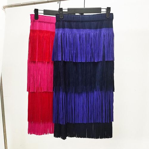 Summer Middle Length Tassel Skirt - musthaveskirts - Modalova