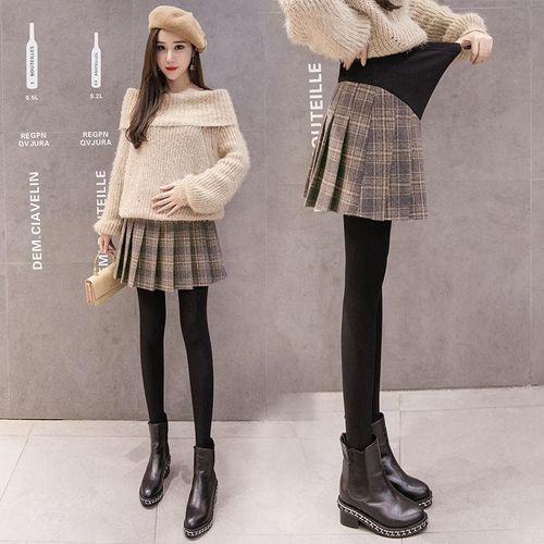 Winter Pleated Abdominal Design Skirt - musthaveskirts - Modalova