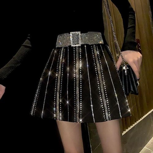 Zippers Designer Pleated Skirt - musthaveskirts - Modalova