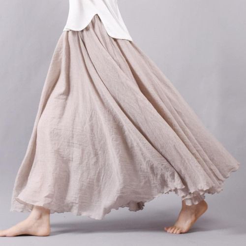 Women Linen Cotton Long Skirts - musthaveskirts - Modalova