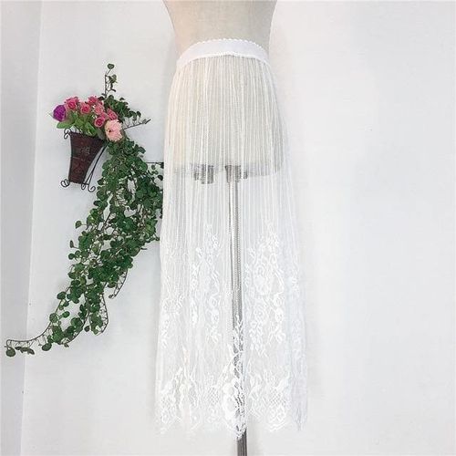 Transparent Elegant Lace Mesh Skirt - musthaveskirts - Modalova