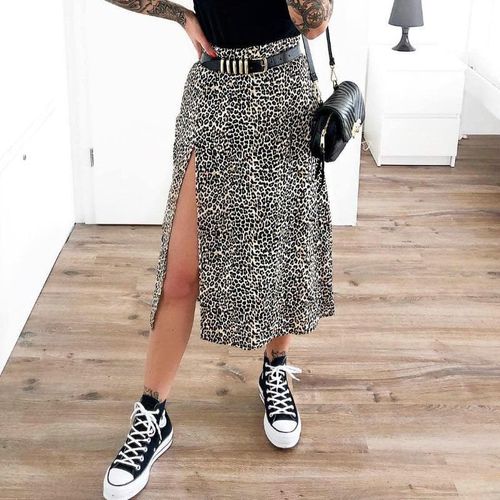 Ladies Leopard Flower Printing Skirt - musthaveskirts - Modalova