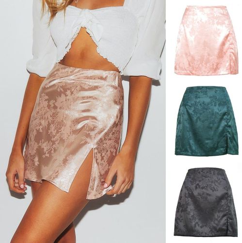 Floral Printed Zipper Slim Mini Skirt - musthaveskirts - Modalova