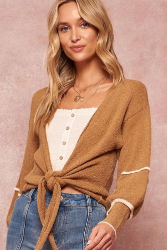 A Textured Knit Cardigan Sweater - KandyKouture - Modalova