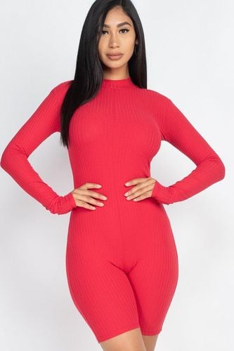 Ribbed Knit Romper - KandyKouture - Modalova