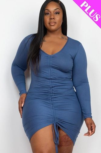 Plus Size Drawstring Ruched Front - KandyKouture - Modalova