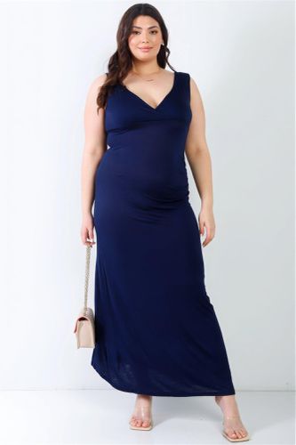 Plus V-neck Sleeveless Maxi Dress - KandyKouture - Modalova