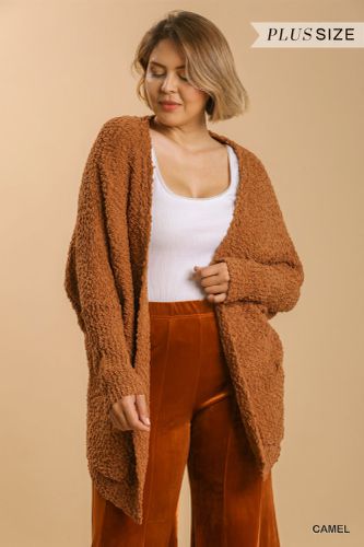 Open Front Oversized Cardigan Sweater With Pockets - KandyKouture - Modalova