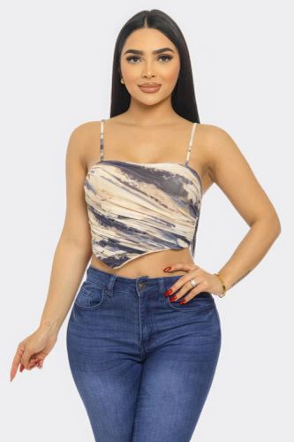 Mesh Print Top - KandyKouture - Modalova