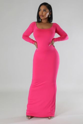 Long Sleeves Stretch Dress - KandyKouture - Modalova