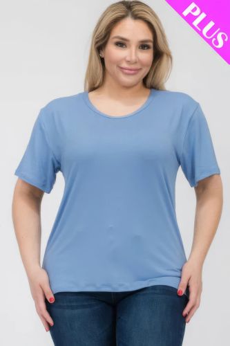 Plus Size Basic Short Sleeve T-shirt - KandyKouture - Modalova