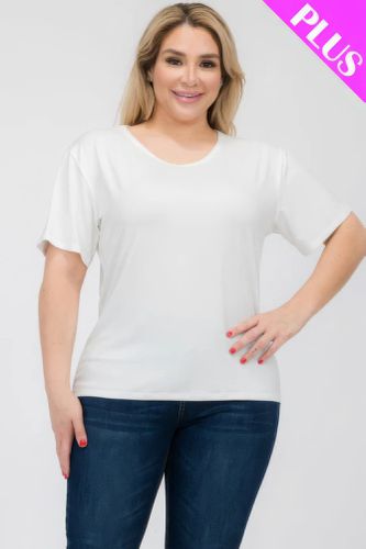 Plus Size Basic Short Sleeve T-shirt - KandyKouture - Modalova