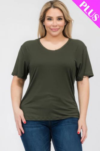 Plus Size Basic Short Sleeve T-shirt - KandyKouture - Modalova