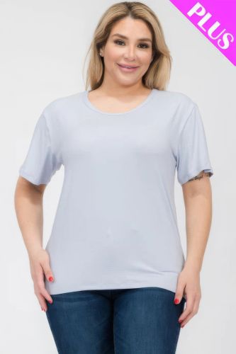 Plus Size Basic Short Sleeve T-shirt - KandyKouture - Modalova