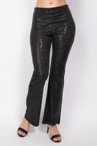 Sequined Fit & Flare Midrise Pants - KandyKouture - Modalova