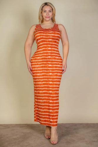 Plus Size Tie Dye Printed Tank Bodycon Maxi Dress - KandyKouture - Modalova