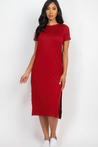 Side slit comfy midi dress - KandyKouture - Modalova