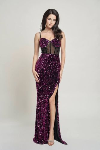 Cecily Teddy Velvet Corset Maxi Dress - KandyKouture - Modalova