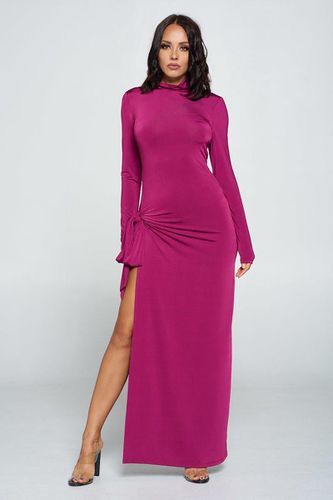 Side Tie Long Sleeve Dress - KandyKouture - Modalova