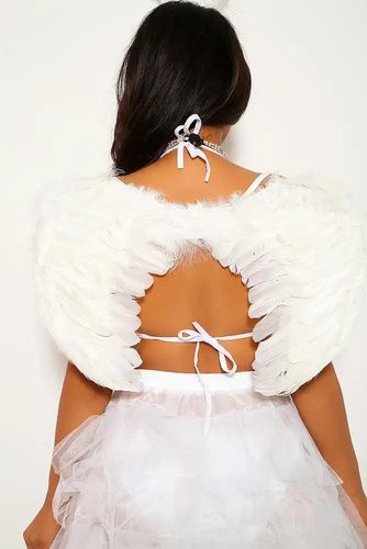 Small White Feather Angel Wings Costume Accessory - AMIClubwear - Modalova