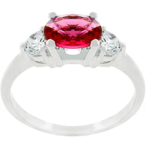 Oval Quartet Cubic Zirconia Ring - AMIClubwear - Modalova