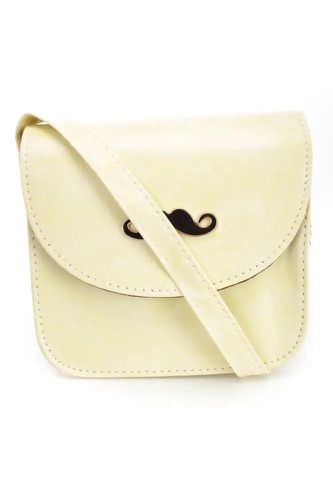 Baby Yellow Mustache Pendant Faux Leather Mini Handbag - Kandy Kouture - Modalova