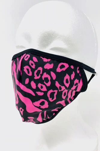 Black Fuchsia Leopard Print Washable Face Mask - Kandy Kouture - Modalova