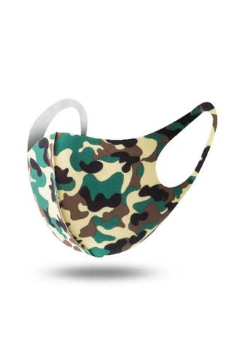 Camouflage Yellow Washable Face Mask - Kandy Kouture - Modalova