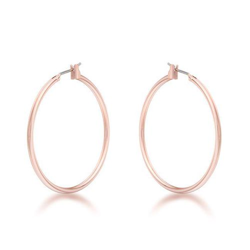 Elegant Rosegold Hoop Earrings - AMIClubwear - Modalova