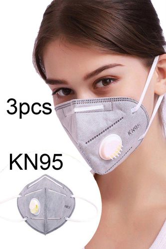 Grey White 5 Layer KN95 3 Piece Face Mask - Kandy Kouture - Modalova