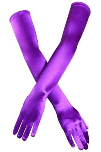 Purple Extra Long Satin Gloves - Kandy Kouture - Modalova