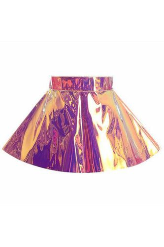 Rainbow Gold Holo Skater Skirt - Daisy Corsets - Modalova