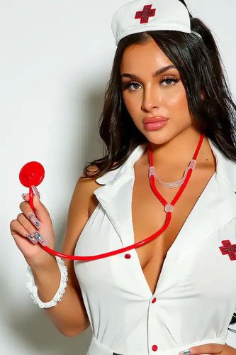 Red Stethoscope Nurse One Piece Costume Accessory - AMIClubwearStore - Modalova