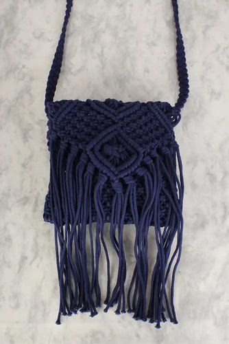 Sexy Blue Knit Small Shoulder Handbag - Kandy Kouture - Modalova