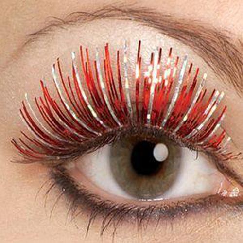 Sexy Orange Silver Large Hologram Eyelashes - AMIClubwearStore - Modalova